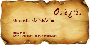 Orendt Ádám névjegykártya